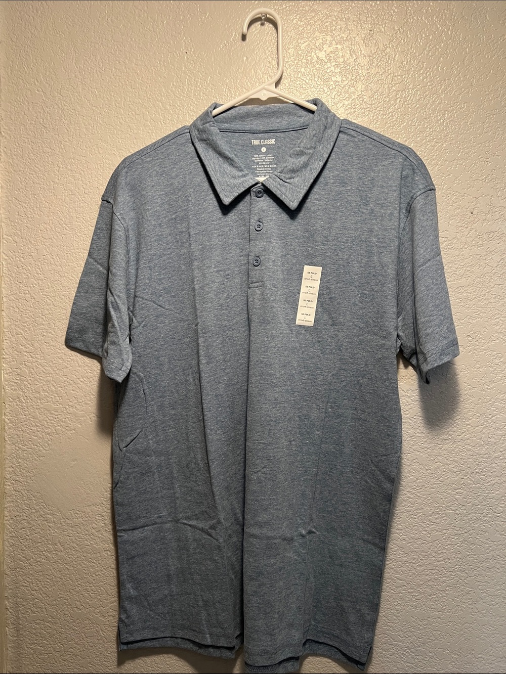 True Classic - Men's Polo Shirt in Heather Blue